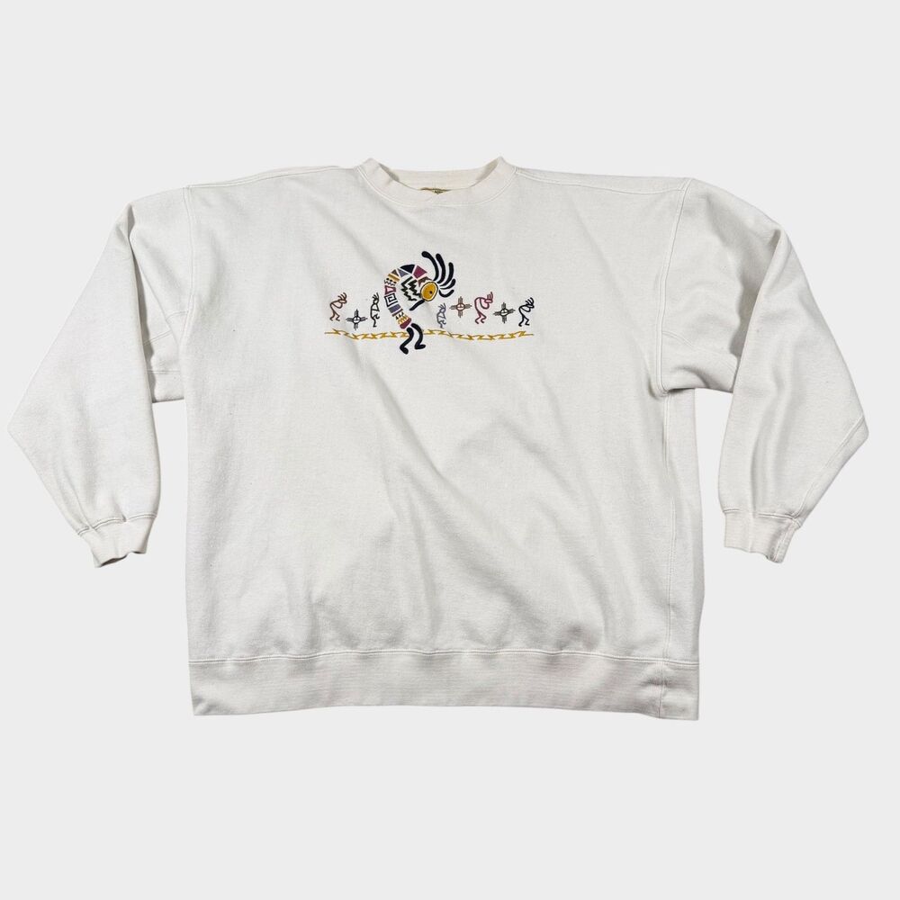 Vintage 90s Great American Lakes & Timbers Kokopelli Southwestern XXL Sweatshirt
